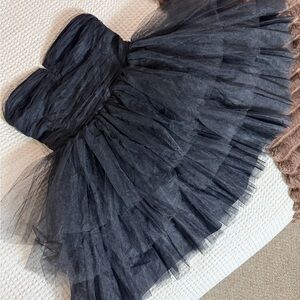 H&M Black Strapless Mini Dress